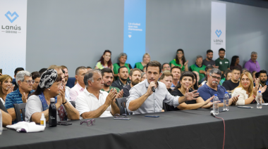 Julián Álvarez recibió a las centrales obreras de Lanús para apoyar el paro nacional del 24