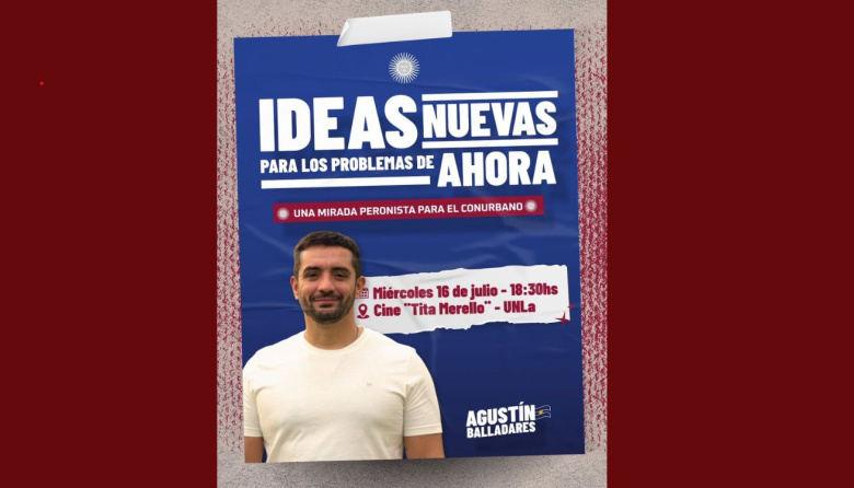 Balladares presentará su mirada para el Conurbano: "IDEAS Nuevas para los problemas de AHORA"