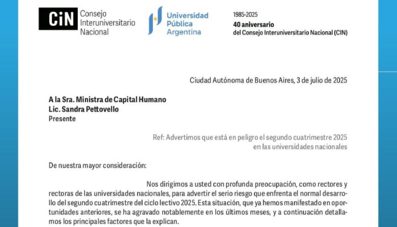 El Consejo Interuniversitario cruzó a Capital Humano y advirtió sobre la crítica situación de las Universidades