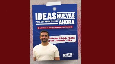 Balladares presentará su mirada para el Conurbano: "IDEAS Nuevas para los problemas de AHORA"