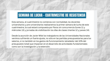 Conflicto universitario: ADUNA inició una nueva semana de lucha
