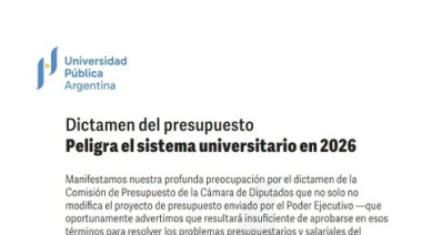 Presupuesto 2026: "Peligra el Sistema Universitario en 2026"