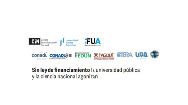 "Sin Ley de Financiamiento, la universidad pública y la ciencia nacional agonizan",  avisa la comunidad universitaria