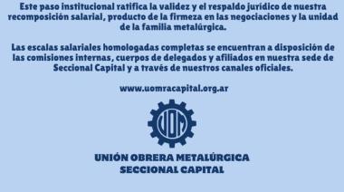 La UOM logró que se homologue la paritaria